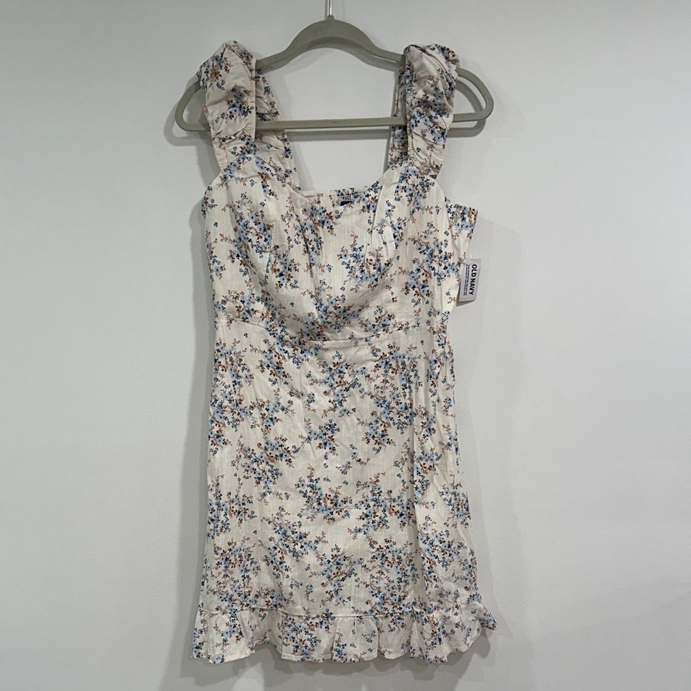 Old Navy Cream Floral Mini Dress - Picture 2 of 9